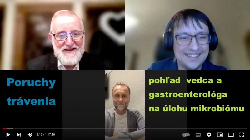 L. Kužela a A. Bomba diskutují o tom, jak funkční poruchy trávení souvisejí se změnami mikrobiomu.