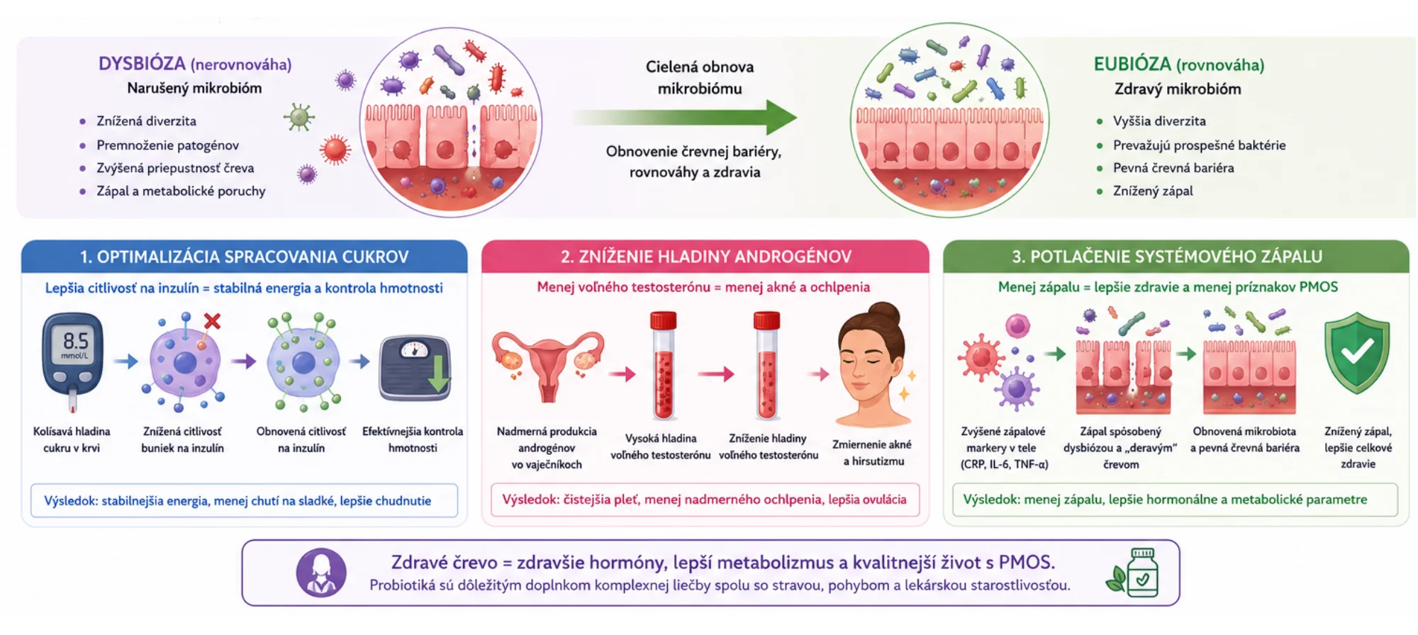 Črevný mikrobióm a jeho súvislosť s metabolickými a hormonálnymi procesmi pri PCOS